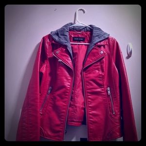 Black Rivet Red Faux leather jacket